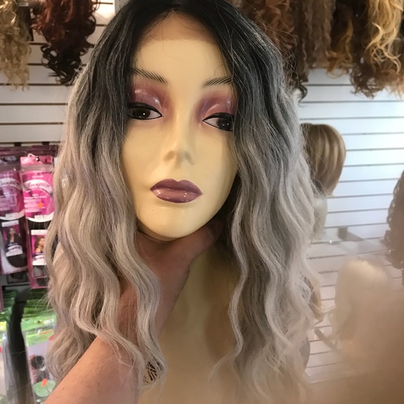 Wig grey silver Lacefront wig available main image 8