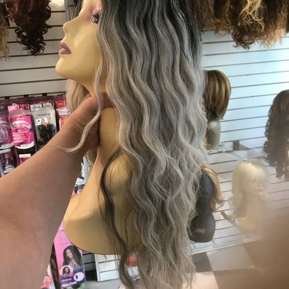 Wig grey silver Lacefront wig available main image 7