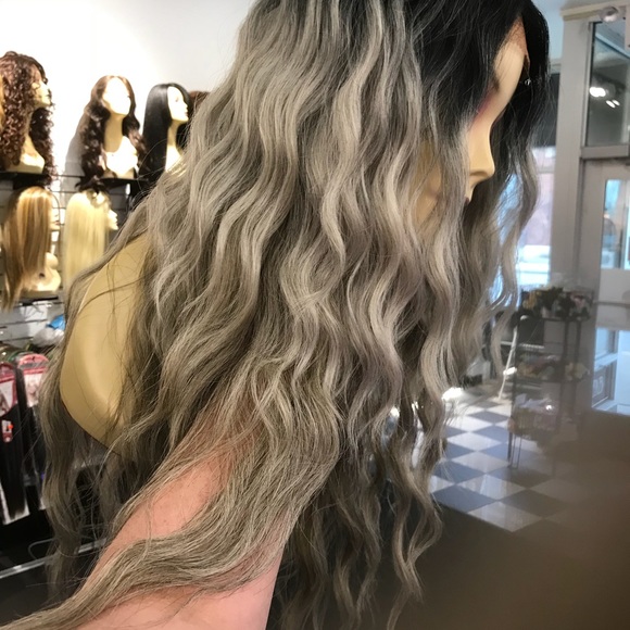 Wig grey silver Lacefront wig available main image 4