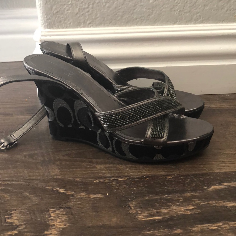 Coach metallic wedges