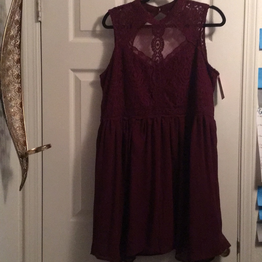 Burgundy lace dress