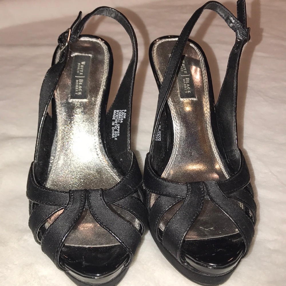 Black open toe dressy heels