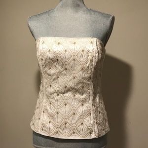 WHBM beaded bustier top