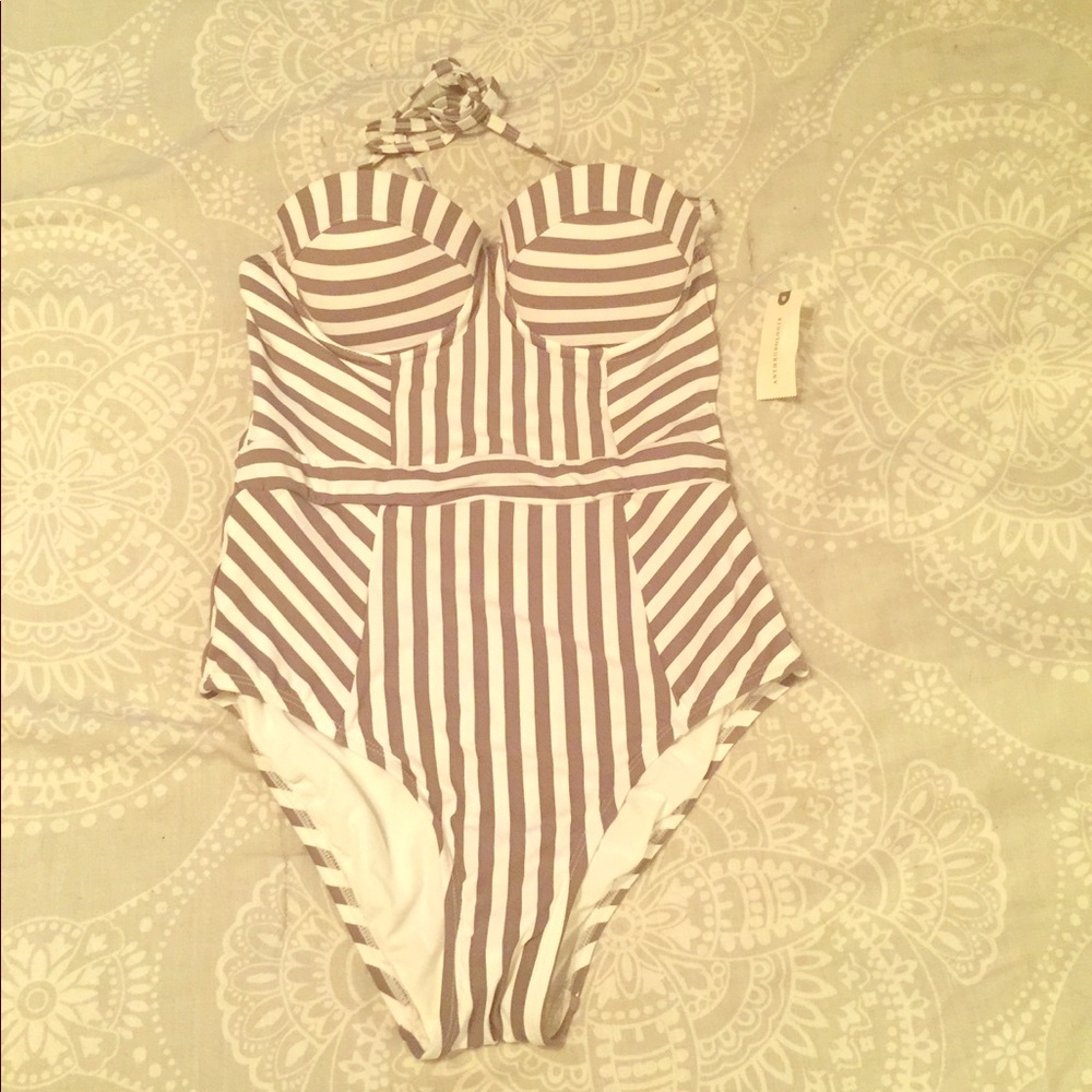 Anthropologie striped swimsuit