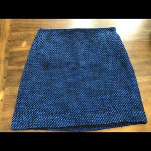 Loft blue and black textured skirt