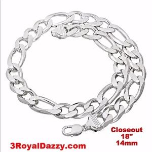 Closeout Italy Solid Thick Choker  925 Chain 18"