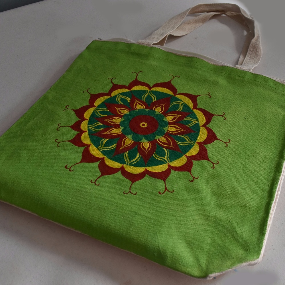 Handpanited Tote Bag/ Canvas Bag