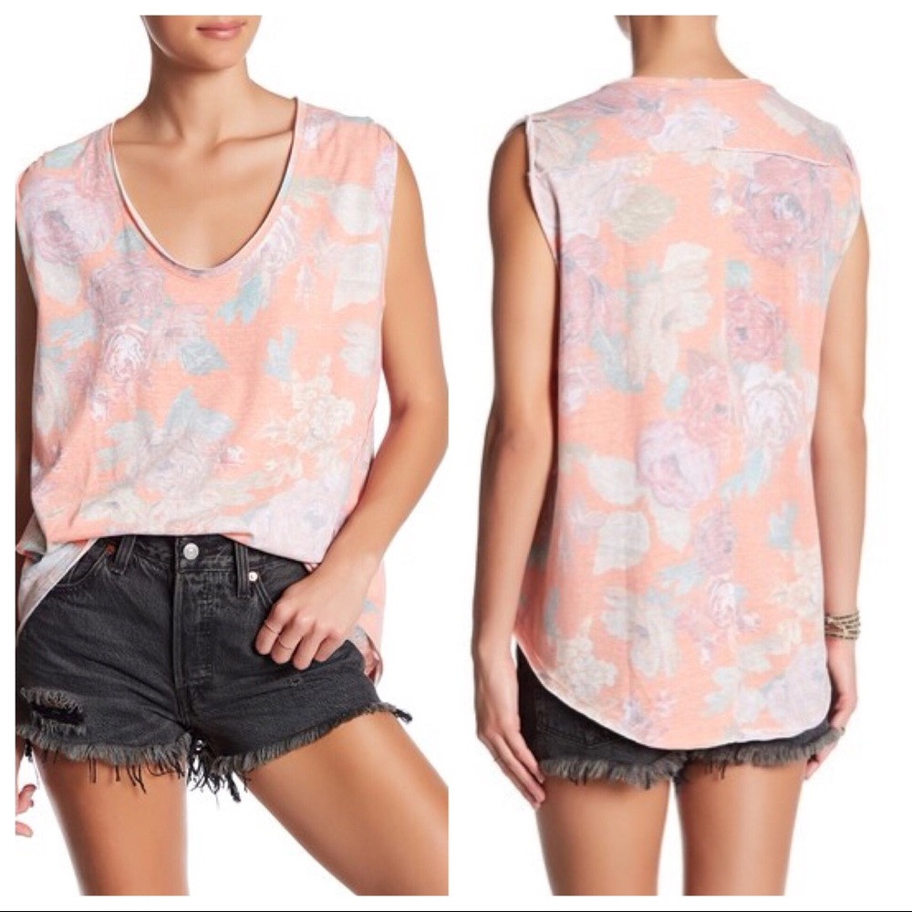 Free People Hi-Low Gardenia Tee