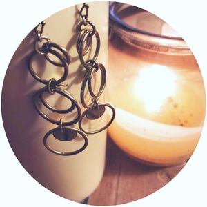 Silver Circle Dangle Earrings