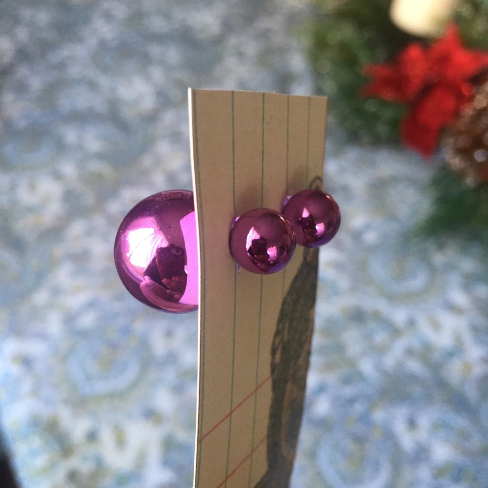🎁SALE🎁SHINY PURPLE REVERSIBLE EARRINGS💎
