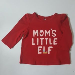 Baby Gap Holiday Elf Christmas Shirt Top 3-6 month