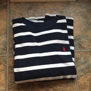Ralph Lauren polo navy & white long sleeve shirt