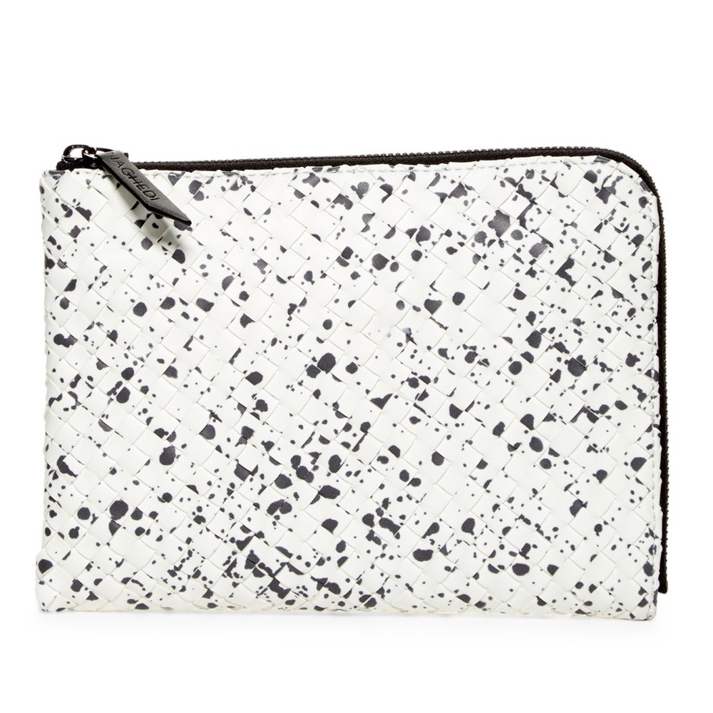 ❌SOLD❌Naghedi zip pouch small black white splatter