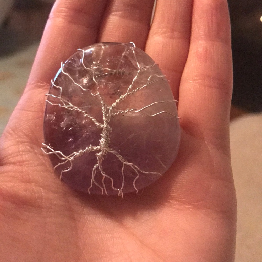 Large Amethyst tree of life pendant