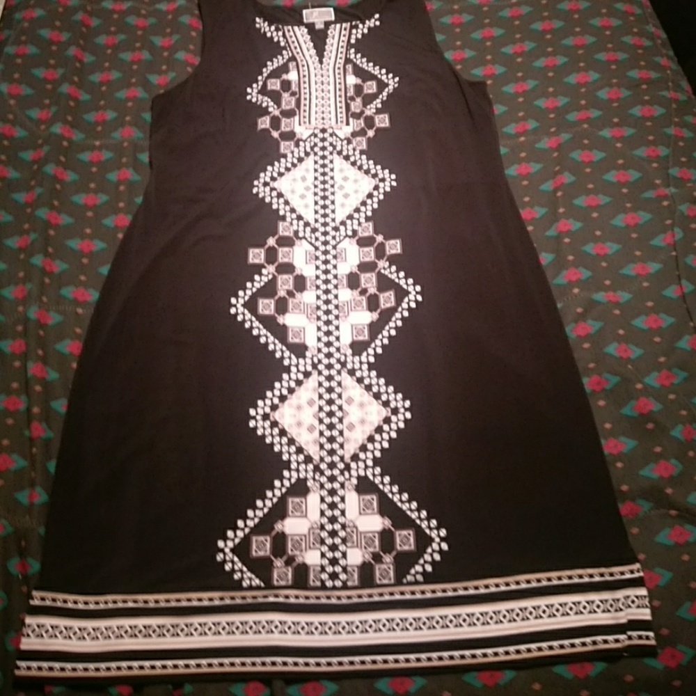 Patterned Black Dress