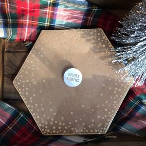 Meri Meri Kraft Paper Plates with Gold Accents
