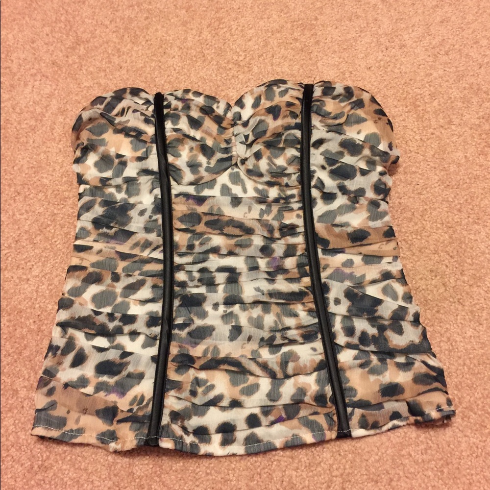 Animal leopard print corset tank top.
