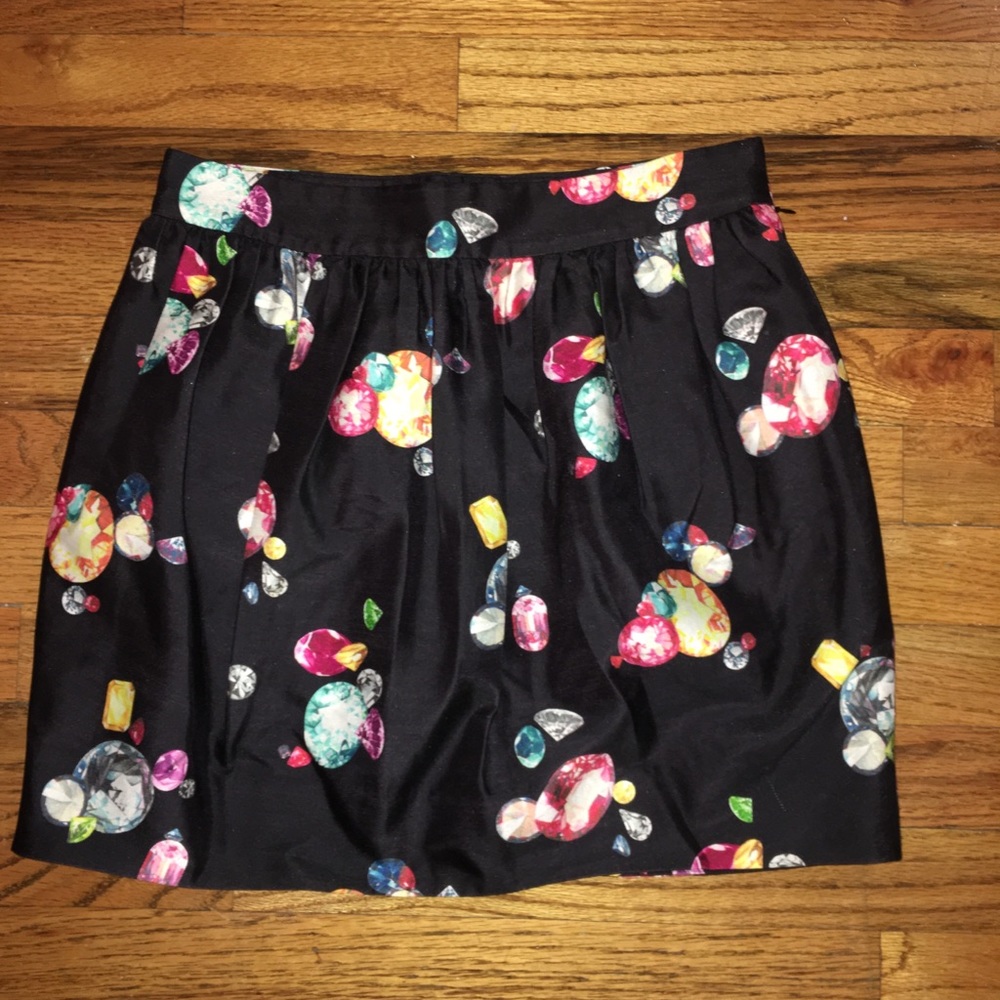 Kate spade printed jewel skirt black
