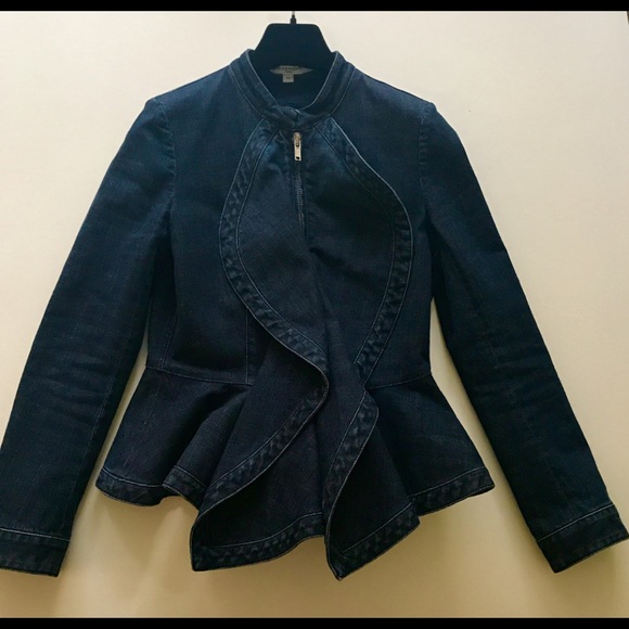 SOLD-Givenchy ruffle hem detail denim jacket - Picture 5 of 8
