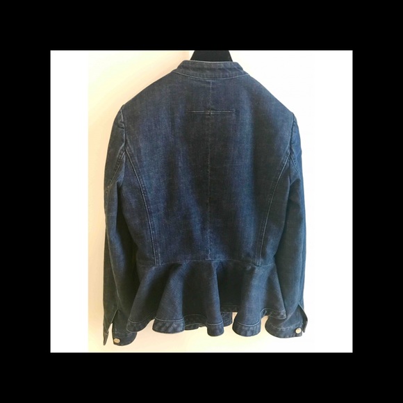 SOLD-Givenchy ruffle hem detail denim jacket - Picture 4 of 8