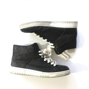 Steve Madden Shufle Black Glitter Hi Tops 9