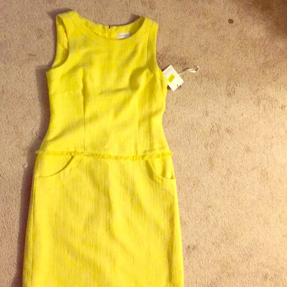 Yellow Calvin Klein dress