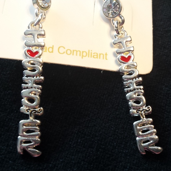 Silver Tone I Love Sister Dangle Earrings - Picture 4 of 5