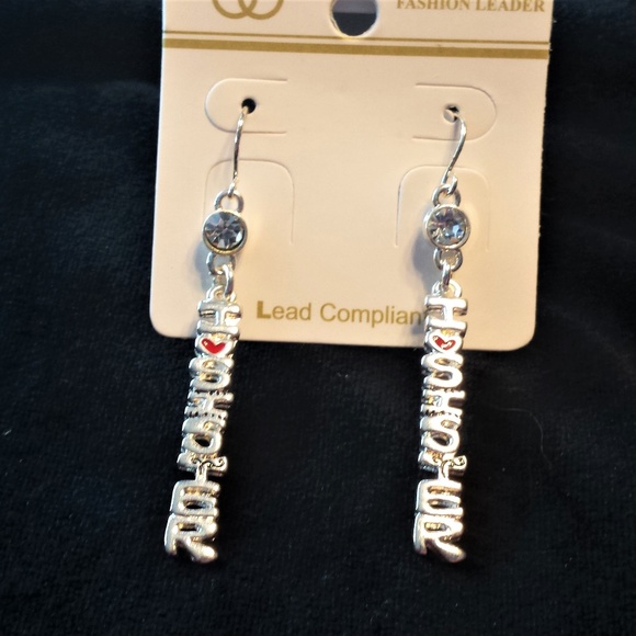 Silver Tone I Love Sister Dangle Earrings - Picture 2 of 5