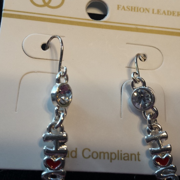 Silver Tone I Love Sister Dangle Earrings - Picture 3 of 5