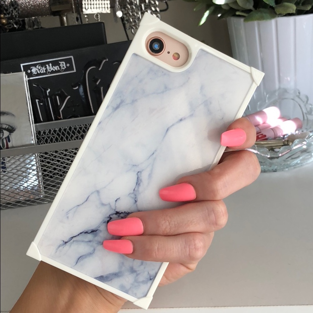 New Rectangle White Marble iPhone 8/7 Case