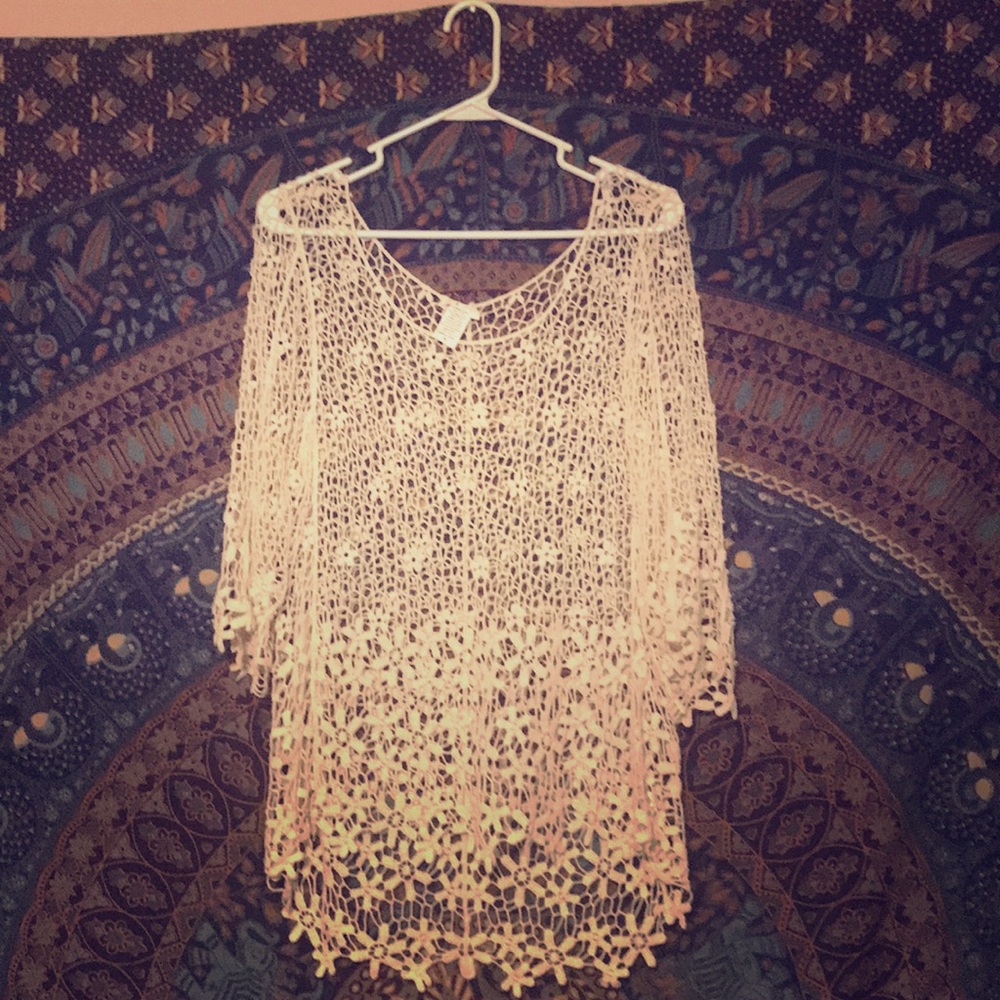 Cream, lace top