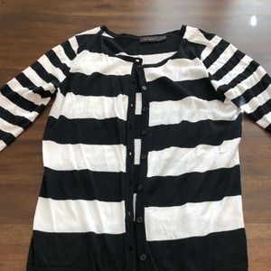 The Limited black and white striped cardigan