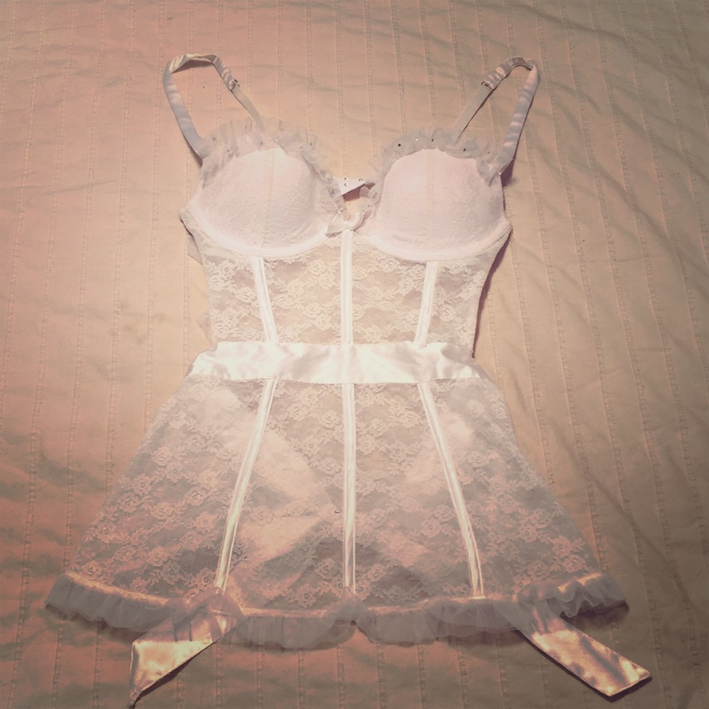 Sheer lace white lingerie