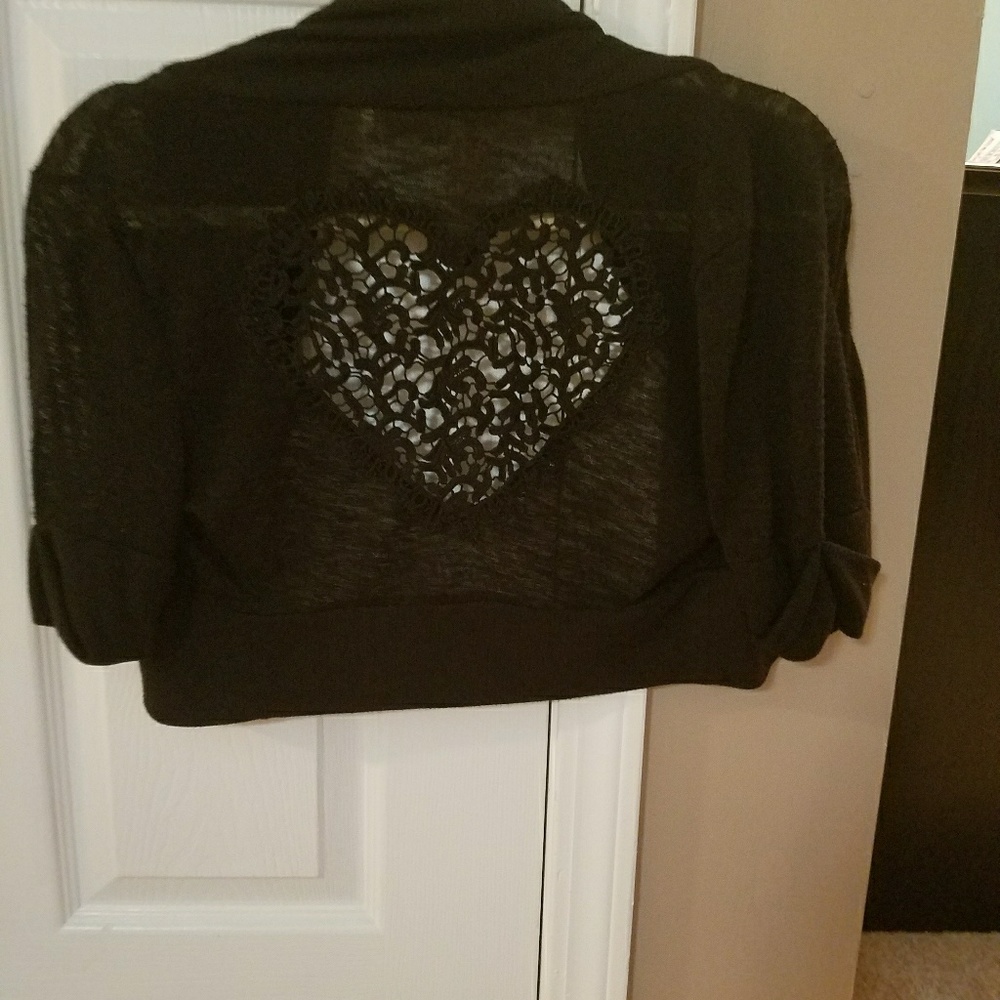 Black short sleeve cover up