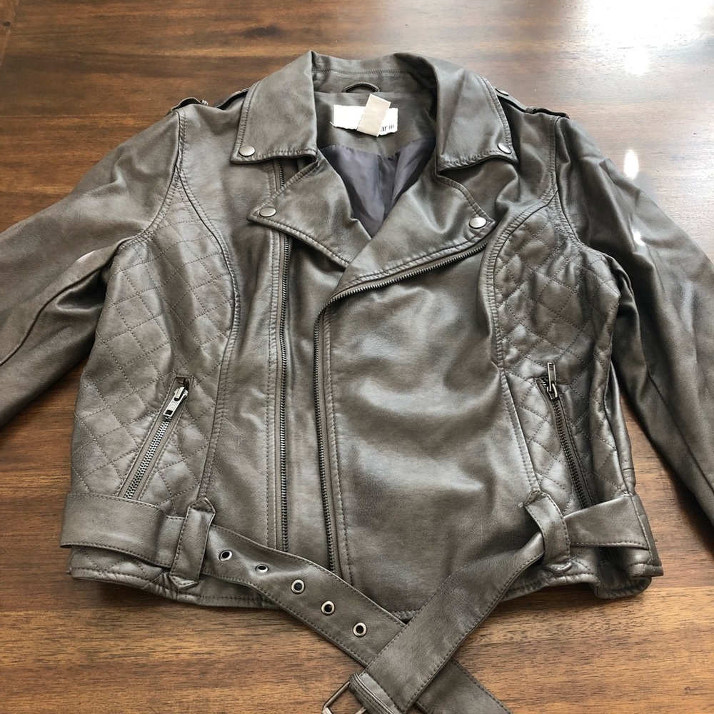 NEW Bar III Greg faux leather jacket w. Tags