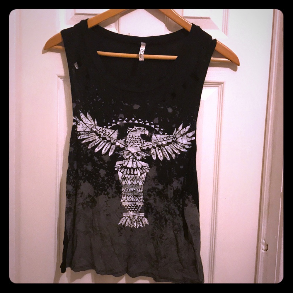 Rocker chic black tank top