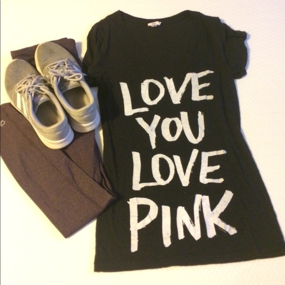 VS PINK deep v tee worn a few times - Picture 1 of 6