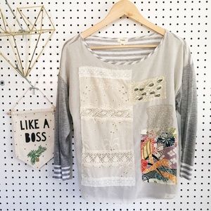 Anthropologie top with detail on front | XS