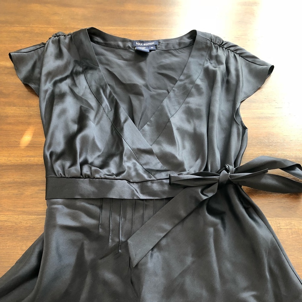 Max Edition 100% silk black blouse