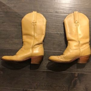 Real vintage mustard Fry Cowboy boots