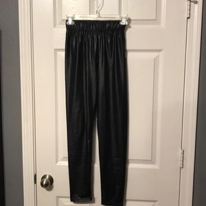 Kardashian black leather look leggings