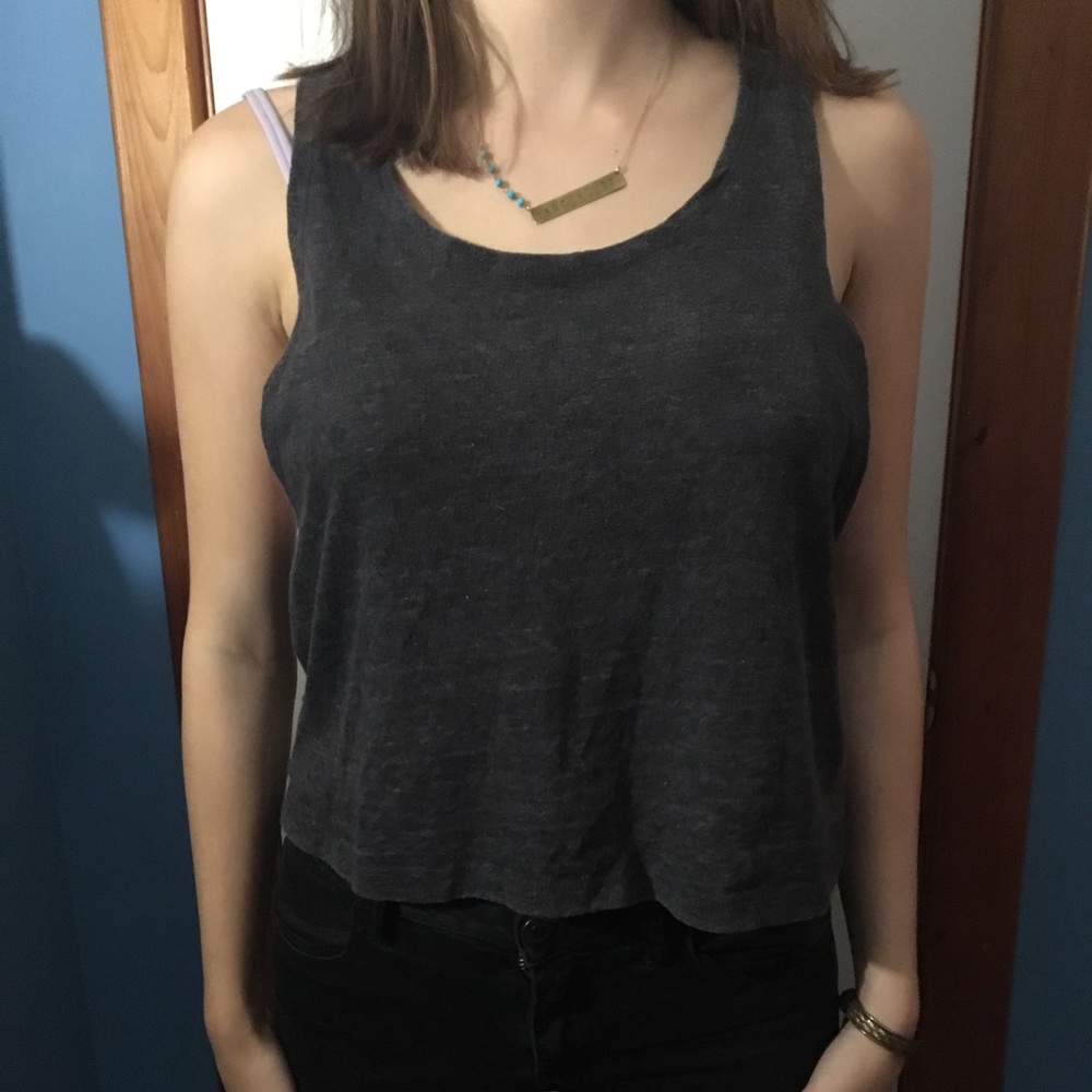 Gray Forever 21 muscle tank top