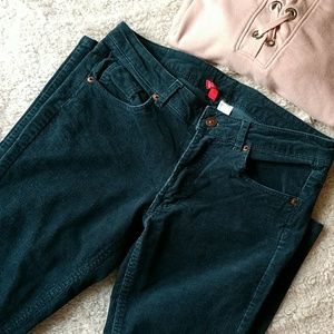 Turquoise corduroy skinny pants