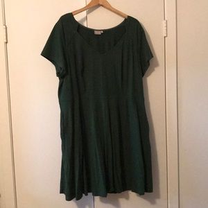 Green eShakti fit and flare dress