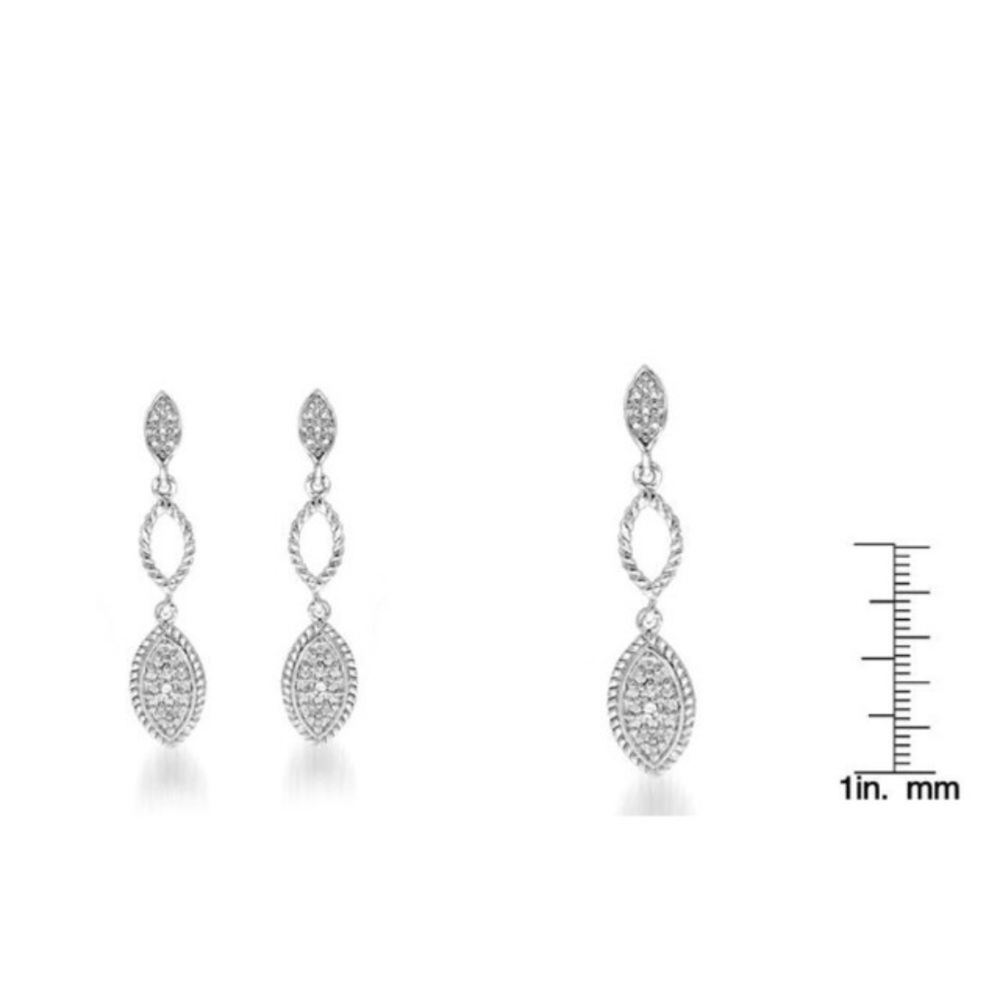 Silver Dangle Diamond Earrings