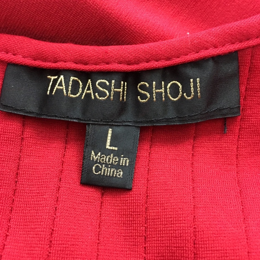 NWT Tadashi Shoji Red Panel Lace Dress Cocktail - Picture 7 of 8