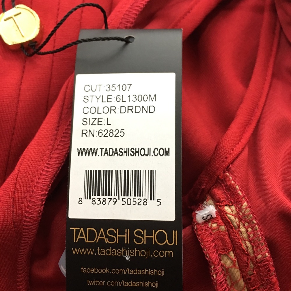 NWT Tadashi Shoji Red Panel Lace Dress Cocktail - Picture 8 of 8