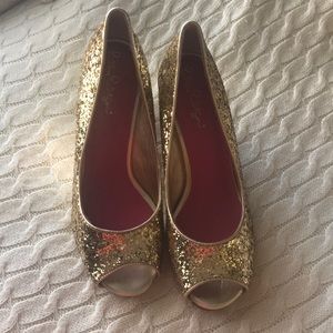 Lilly Pulitzer glitter wedges, size 6.5