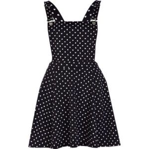 River Island Navy/White Hearts Pinafore - size S