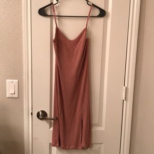 Spaghetti string midi dress (plush pink)